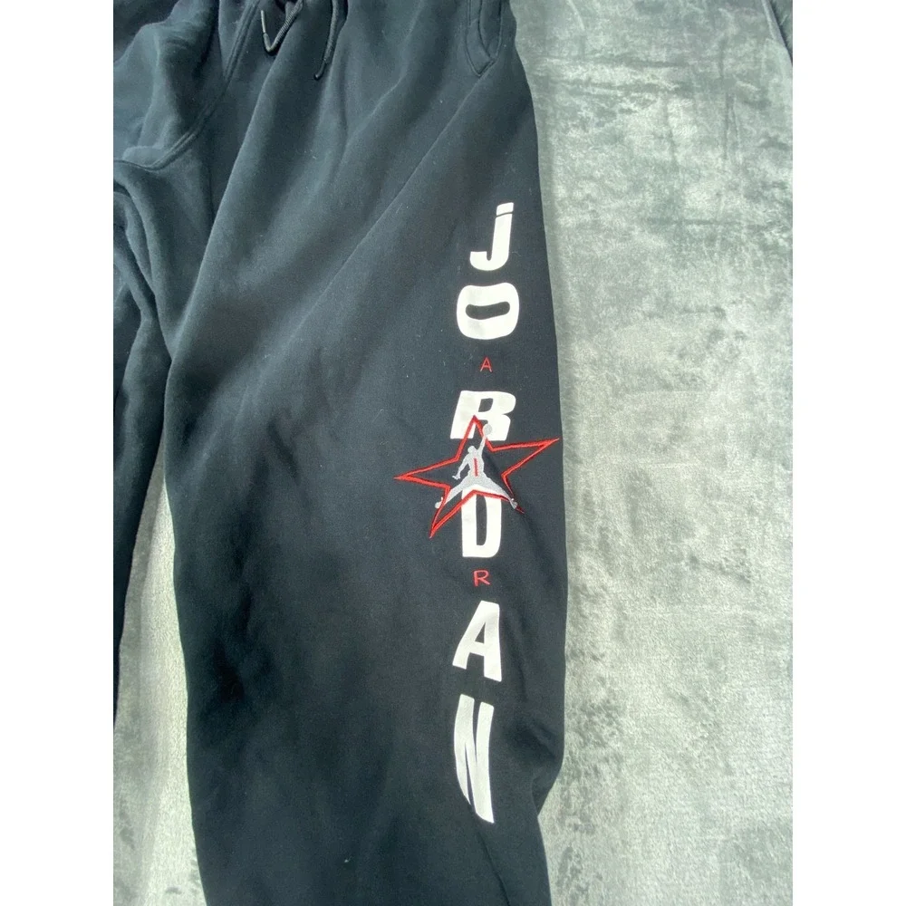 Nike Jordan Pants Mens 2XL XXL Flight Essentials Fleece Baseline Black Joggers